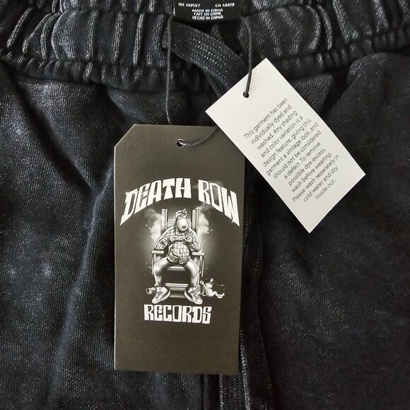 Death Row Records Men's 2XL Acid Wash Joggers Vintage Black - Picture 4 of 6